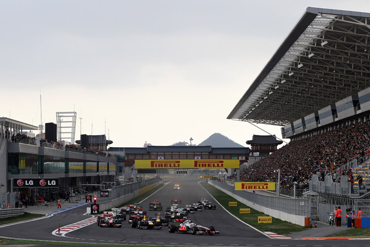 Start zum GP von Korea: Hamilton vor Vettel