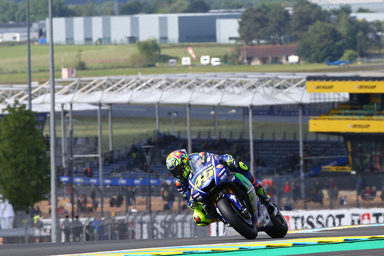 WM-Leader Valentino Rossi in Le Mans