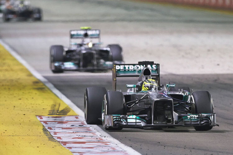 Lewis Hamilton und Nico Rosberg von einem Jahr in Singapur