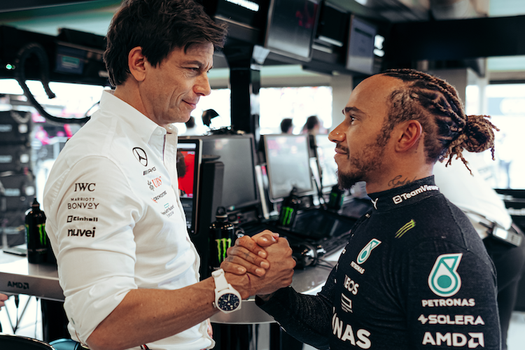 Toto Wolff und Lewis Hamilton früher bei Mercedes