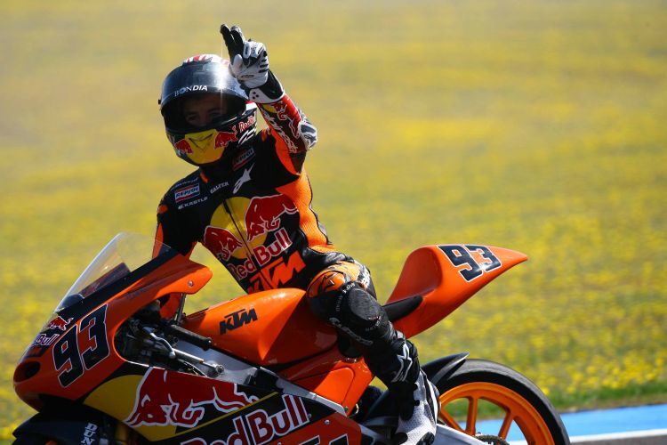 Marc Marquez jubelt nach dem dritten Platz.