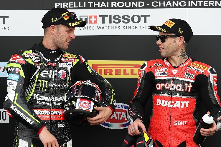 Jonathan Rea (Kawasaki) und Álvaro Bautista (Ducati)