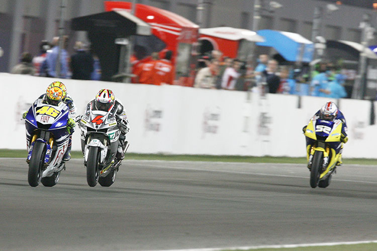 Katar 2008: Rossi vor MotoGP-Neuling Andrea Dovizioso und James Toseland