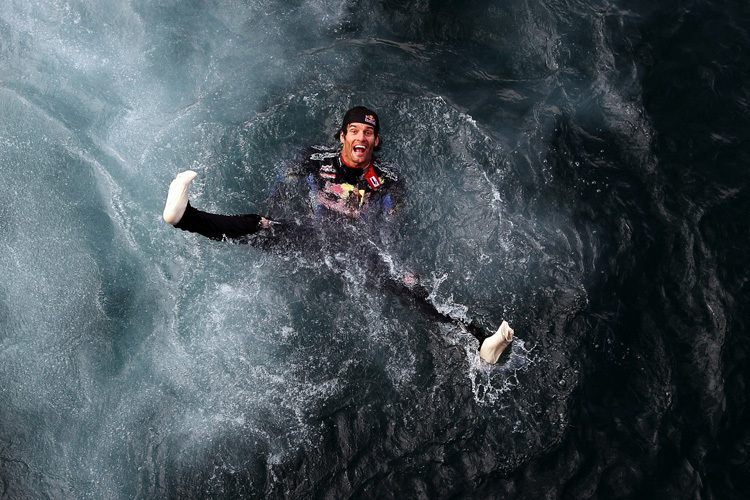 Mark Webber: Ein herzhafter Sprung in einen Lago von Interlagos?