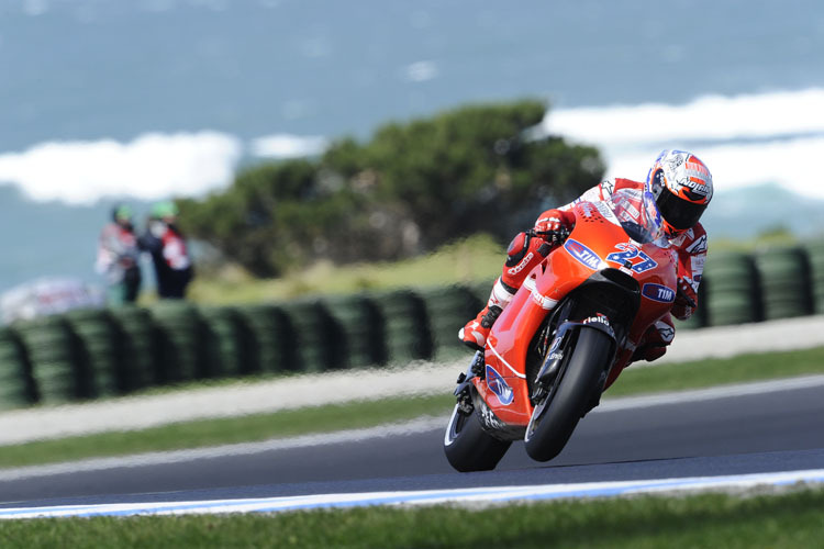 Auf seiner Heimstrecke ist Casey Stoner eine Bank