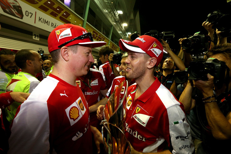 Kimi Räikkönen mit Sebastian Vettel in Singapur