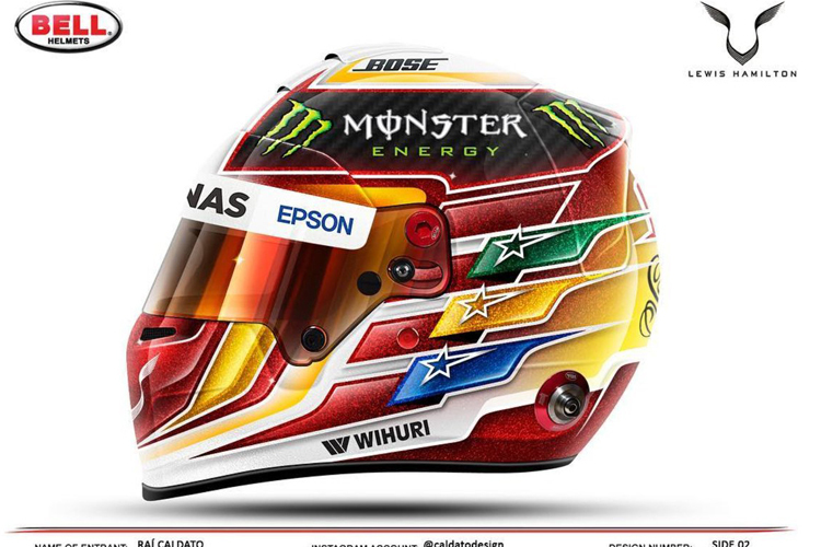 Der neue Helm von Lewis Hamilton