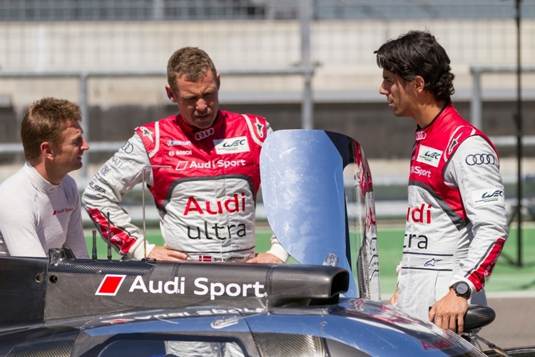 Teamkollegen in Interlagos: McNish, Kristensen und Di Grassi