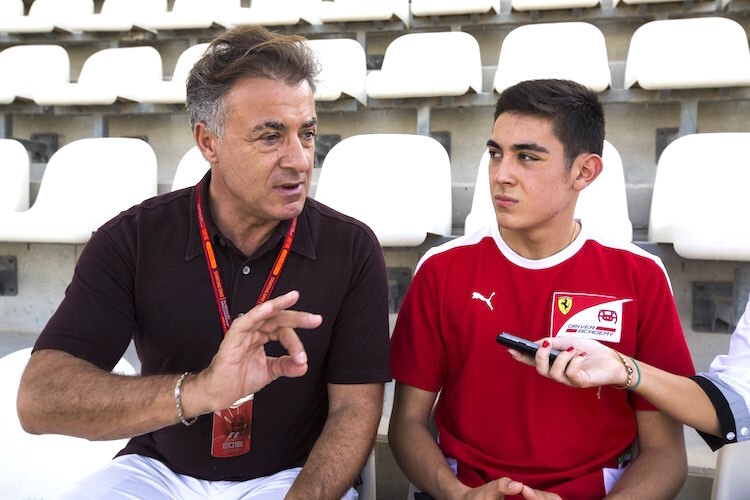 Jean Alesi mit seinem Sohn Giuliano