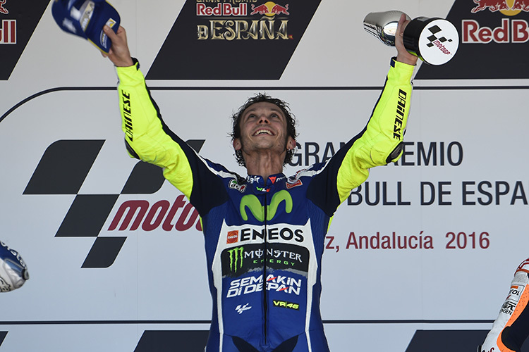 Valentino Rossi gewann 2016 das MotoGP-Rennen in Jerez