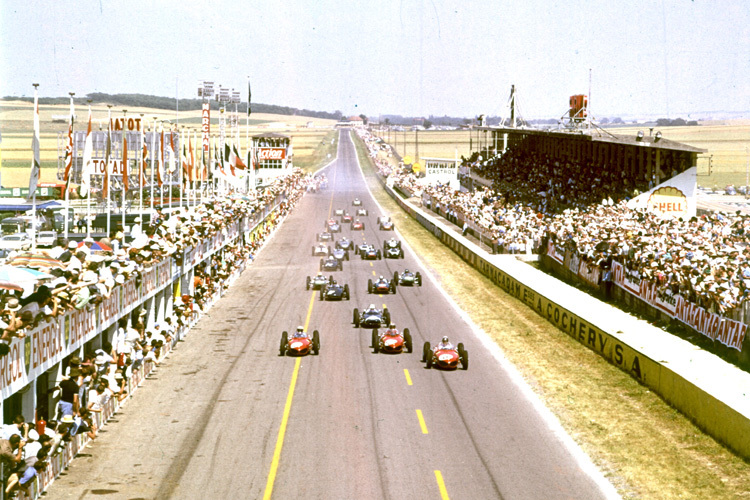 Die überlegenen Ferrari an der Spitze zum Grossen Preis von Frankreich 1961 in Reims