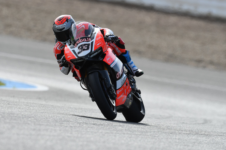 Marco Melandri mit der Ducati Panigale R in Jerez