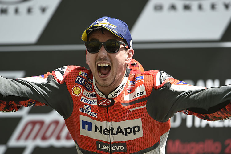 Jorge Lorenzo durfte in Mugello über seinen ersten Ducati-Sieg jubeln