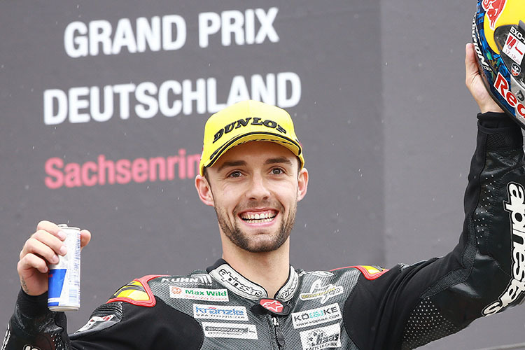 Jonas Folger erreichte 2016 beim Moto2-Rennen auf dem Sachsenring Platz 2