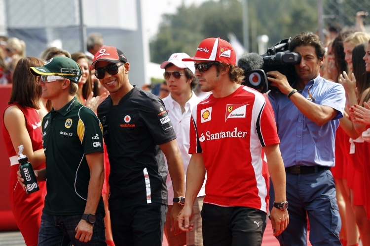 Heikki Kovalainen, Lewis Hamilton und Fernando Alonso
