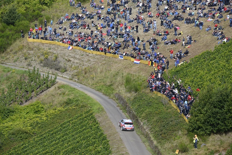 Vorjahressieger Thierry Neuville in den Weinbergen