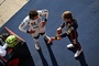Pole-Setter Max Verstappen (r.) mit Lando Norris