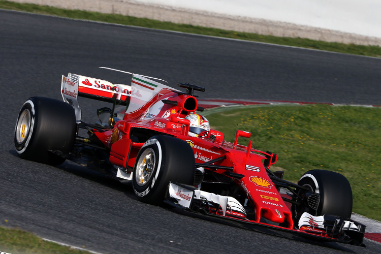Sebastian Vettel beim Barcelona-Test