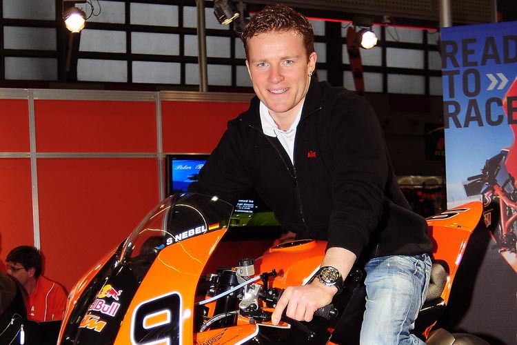 Stefan Nebel mit seinem neuen Arbeitsgerät 2009