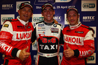 Hatten gut lachen: v.l. Tarquini, Michelisz und Dudukalo