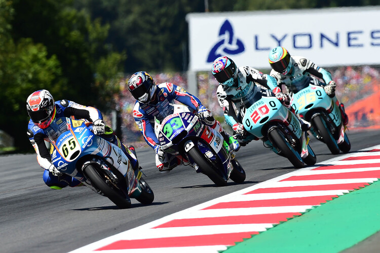 Philipp Öttl vor Enea Bastianini, Fabio Quartararo und Joan Mir