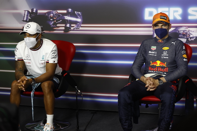 Max Verstappen und Lewis Hamilton