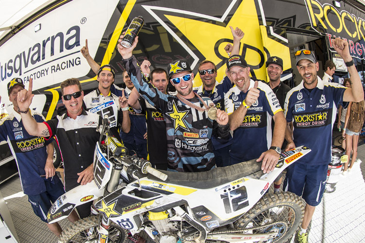 Max Nagl feiert in Glen Helen WM-Bronze