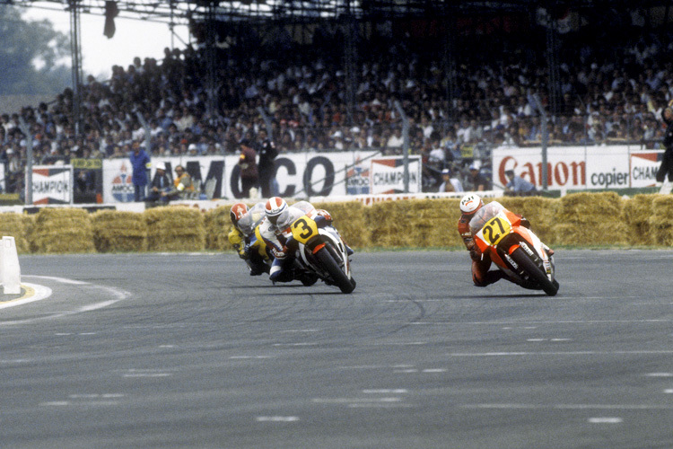 Silverstone 1983: Freddie Spencer (3), Eddie Lawson (27)