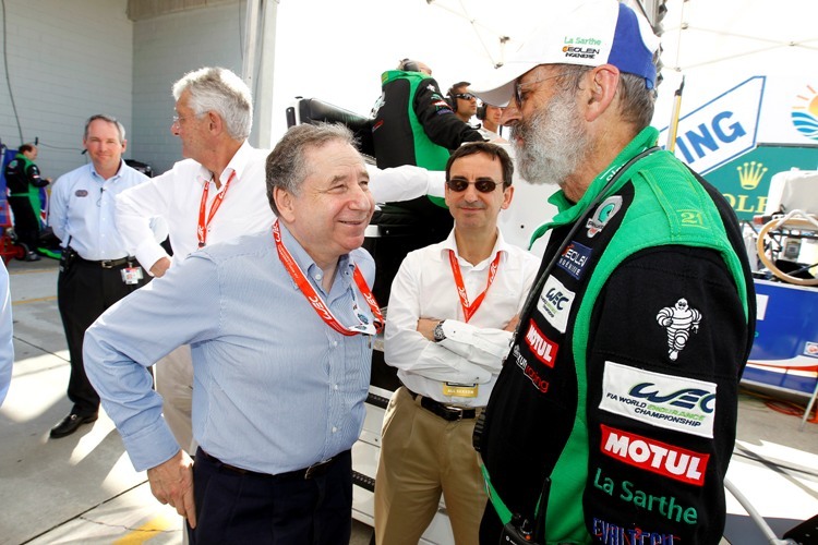 Henri Pescarolo, hier mit FIA-Präsident Jean Todt in Sebring