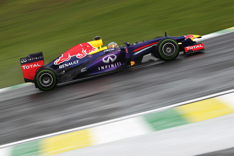 Neunte Pole-Position der Saison: Sebastian Vettel drehte im Regen von Interlagos die schnellste Runde