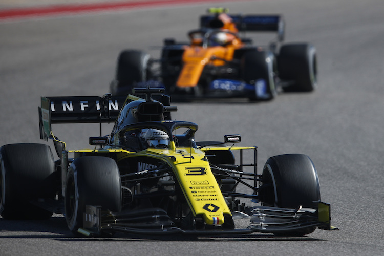  Daniel Ricciardo kam in Austin kurz vor Lando Norris ins Ziel