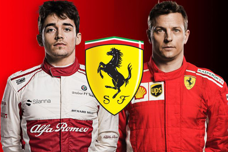 Charles Leclerc und Kimi Räikkönen tauschen die Cockpits