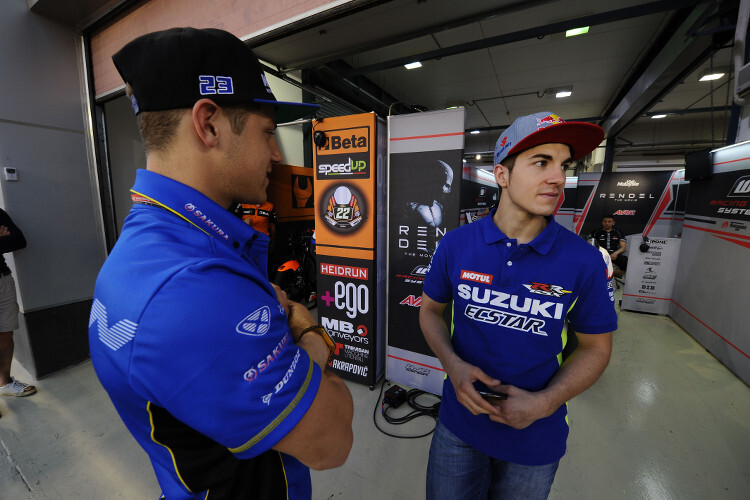 Marcel Schrötter mit MotoGP-Pilot Maverick Viñales