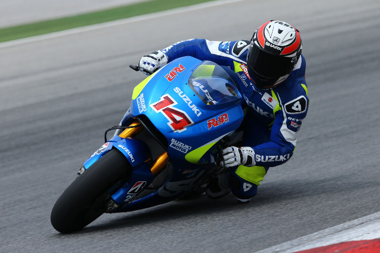 Testfahrer Randy de Puniet auf der MotoGP-Suzuki für 2015
