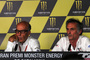 Carmelo Ezpeleta und Franco Uncini bei der Pressekonferenz