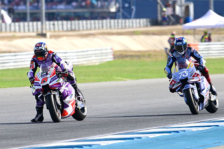 Johann Zarco (5) wurde von Alex Márquez (73) besiegt