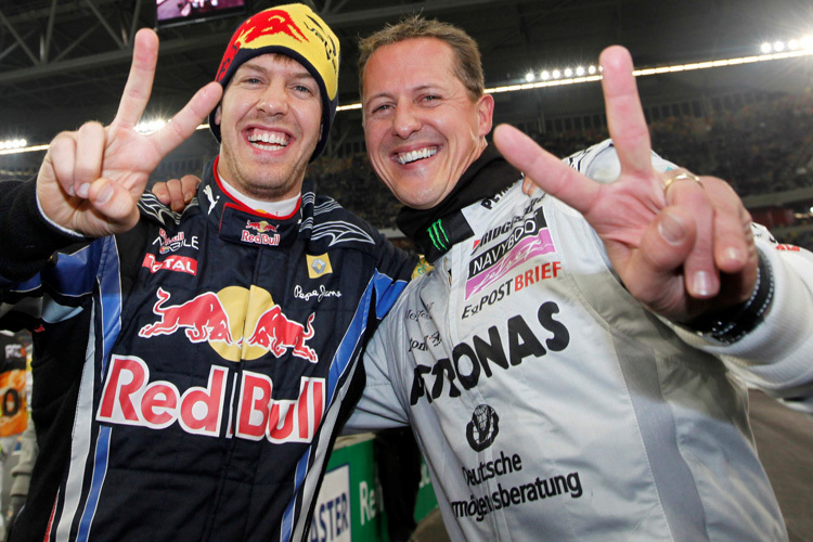 Sebastian Vettel und Michael Schumacher