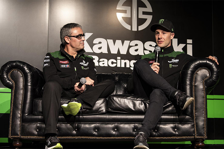 Pere Riba (li.) mit Jonathan Rea