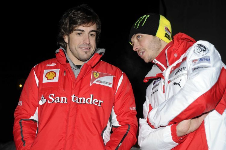 In Madonna: Fernando Alonso und Valentino Rossi