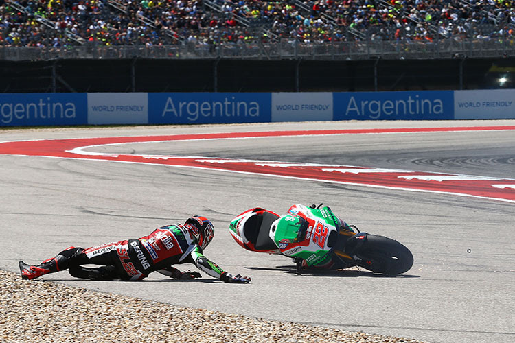 Bruchpilot Sam Lowes landete auch in Austin neben der Strecke