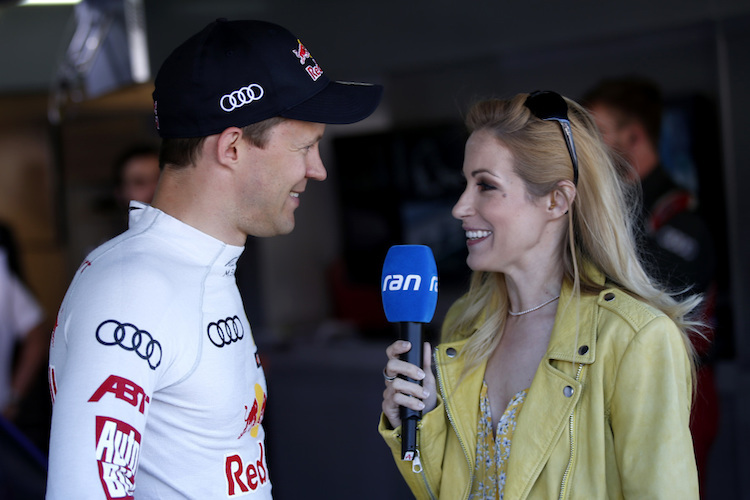 Andrea Kaiser in Hockenheim mit Mattias Ekström