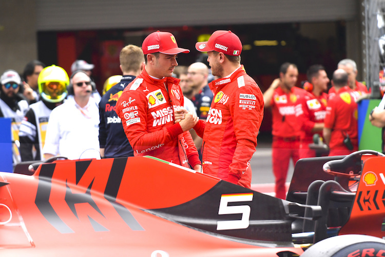 Charles Leclerc und Sebastian Vettel