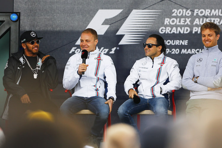 Lewis Hamilton, Valtteri Bottas, Felipe Massa und Nico Rosberg stellten sich in Australien Fragen der Fans