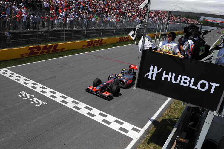 Lewis Hamilton 2010 beim zweiten von ingesamt drei GP-Siegen in Kanada
