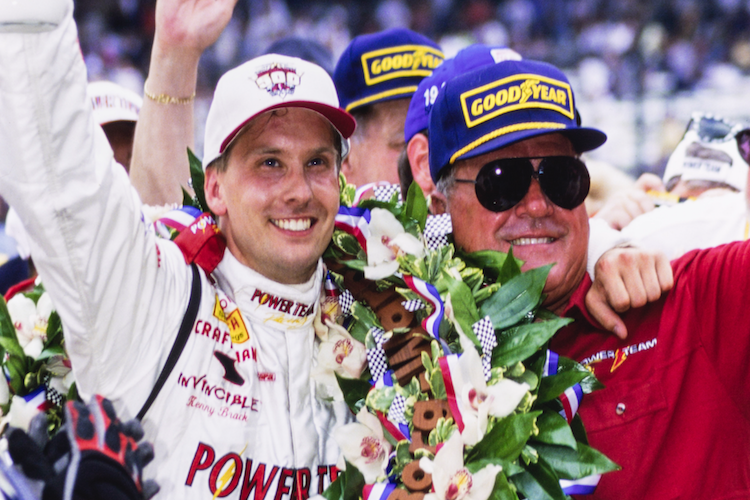 Kenny Bräck und A.J. Foyt nach dem Indy-500-Sieg 1999