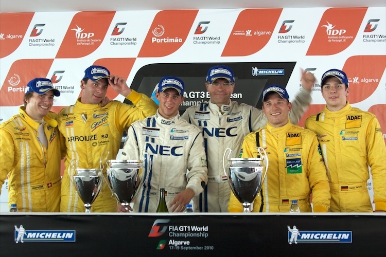 Das GT3-Podium in Portimao