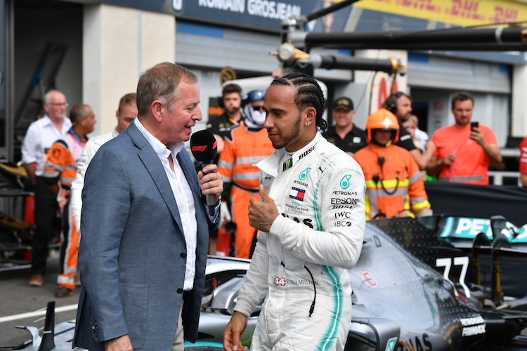 Martin Brundle mit Lewis Hamilton  