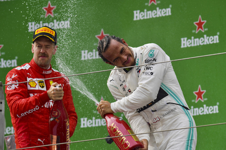 Sebastian Vettel und Lewis Hamilton