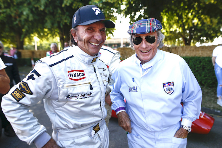 Emerson Fittipaldi und Jackie Stewart 2019 beim Goodwood Festival of Speed
