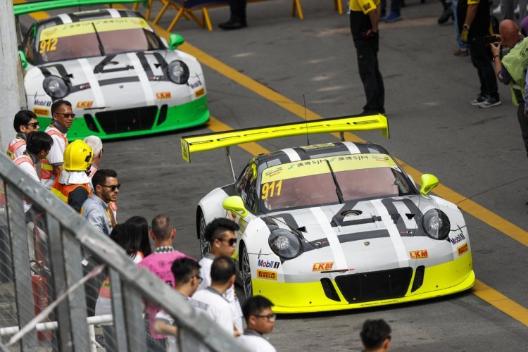 Grosse Favoriten auf den Sieg: Die beiden Werks-Porsche 911 GT3 R konnten bereits in Macau glänzen